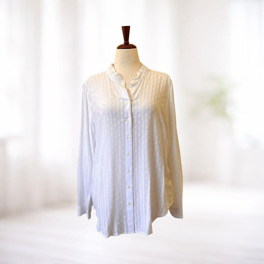 Loft Women's L Long Sleeve Shirt Button Up Blouse Boho